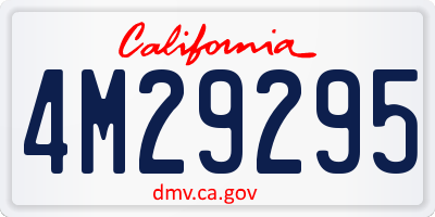 CA license plate 4M29295