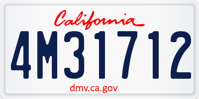 CA license plate 4M31712