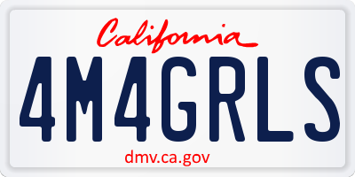 CA license plate 4M4GRLS