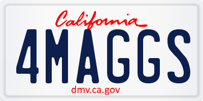 CA license plate 4MAGGS