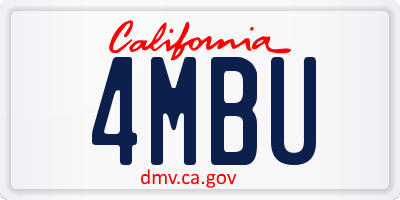 CA license plate 4MBU