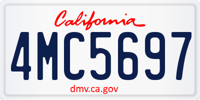 CA license plate 4MC5697