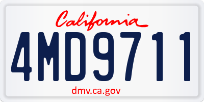 CA license plate 4MD9711