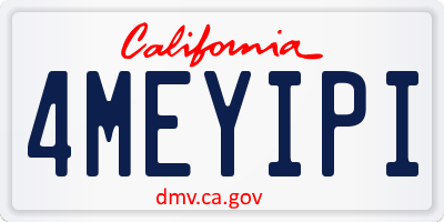 CA license plate 4MEYIPI