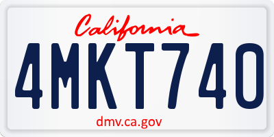 CA license plate 4MKT740