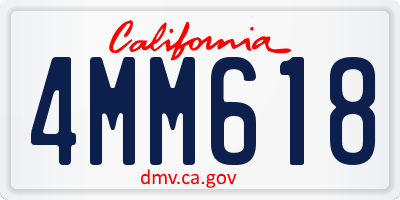 CA license plate 4MM618