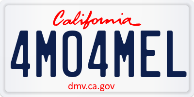 CA license plate 4MO4MEL