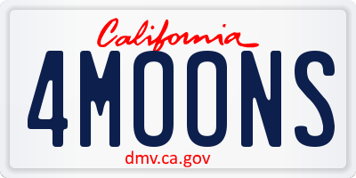 CA license plate 4MOONS