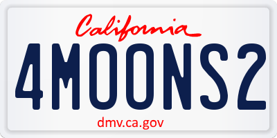 CA license plate 4MOONS2