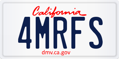 CA license plate 4MRFS