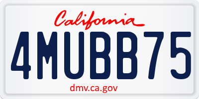 CA license plate 4MUBB75