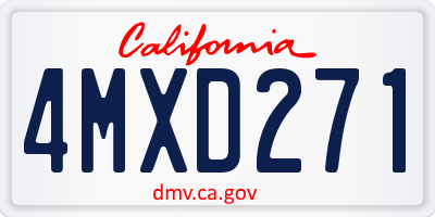 CA license plate 4MXD271