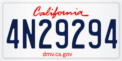 CA license plate 4N29294