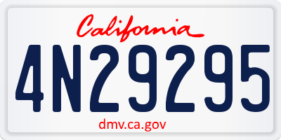 CA license plate 4N29295