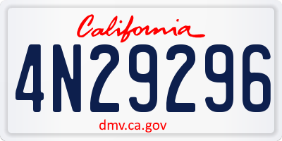 CA license plate 4N29296