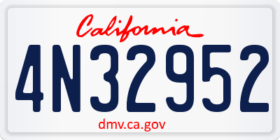 CA license plate 4N32952