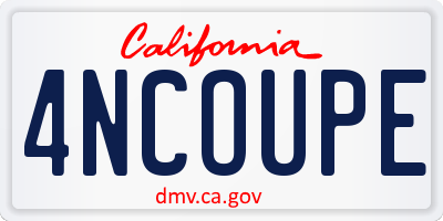 CA license plate 4NCOUPE