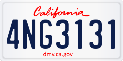 CA license plate 4NG3131