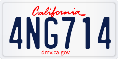 CA license plate 4NG714