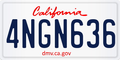 CA license plate 4NGN636