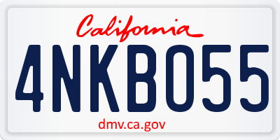 CA license plate 4NKBO55