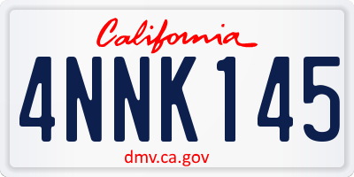 CA license plate 4NNK145