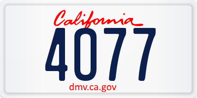 CA license plate 4O77