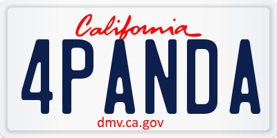 CA license plate 4PANDA