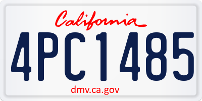 CA license plate 4PC1485