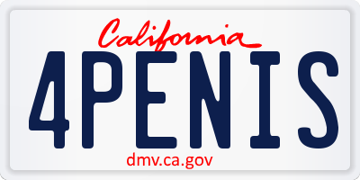 CA license plate 4PENIS