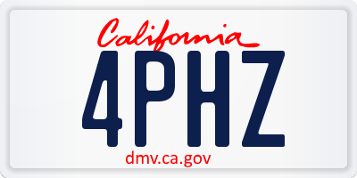 CA license plate 4PHZ