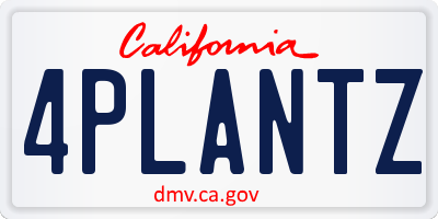 CA license plate 4PLANTZ