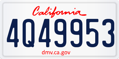 CA license plate 4Q49953