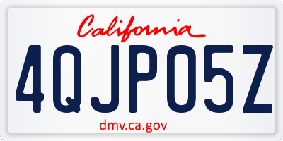 CA license plate 4QJP05Z