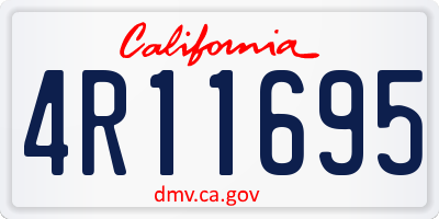 CA license plate 4R11695