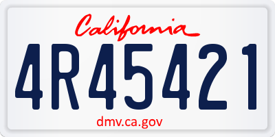 CA license plate 4R45421