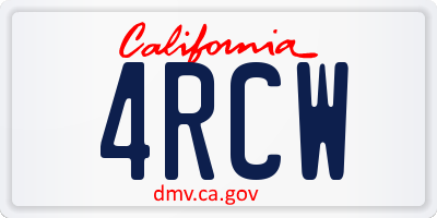 CA license plate 4RCW