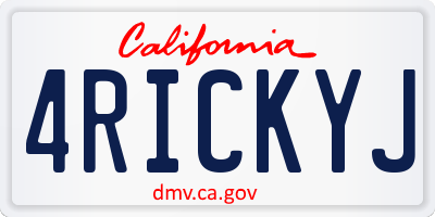 CA license plate 4RICKYJ