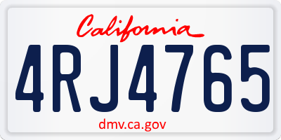 CA license plate 4RJ4765