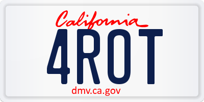 CA license plate 4ROT