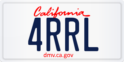 CA license plate 4RRL