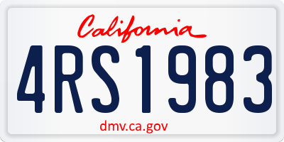 CA license plate 4RS1983