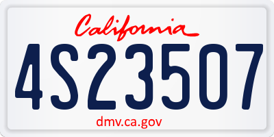 CA license plate 4S23507