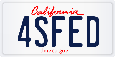 CA license plate 4SFED