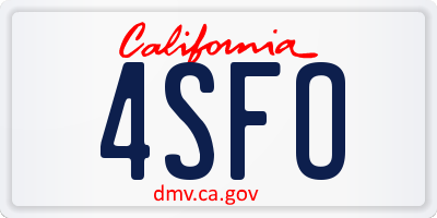 CA license plate 4SFO