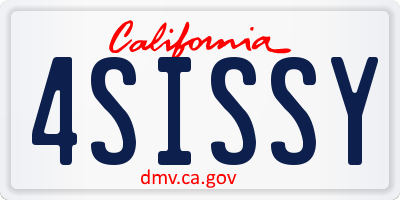 CA license plate 4SISSY