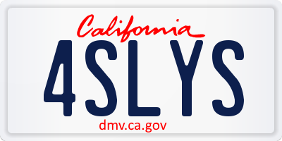 CA license plate 4SLYS