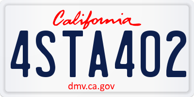 CA license plate 4STA4O2