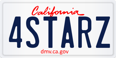 CA license plate 4STARZ