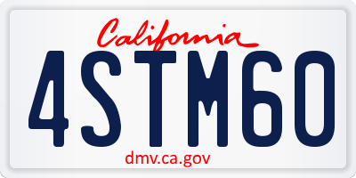 CA license plate 4STM60